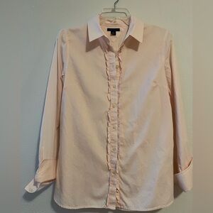 Tommy Hilfiger Women Button Shirt, Peach-Pink Cotton Size Medium, Long Sleeve